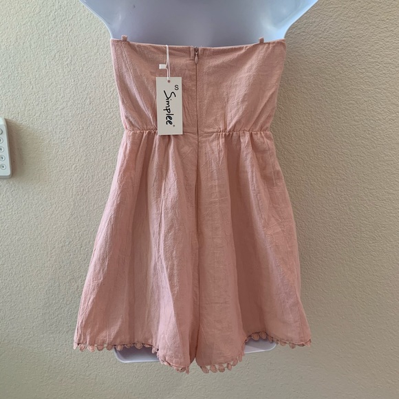 Strapless blush romper size S - Picture 2 of 3
